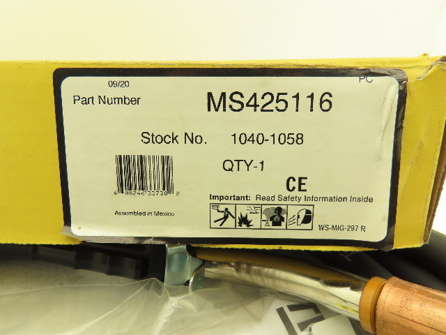 Tweco MS425116 Mig Welding Gun Spray Master 450A Manual Air Cooled 25'