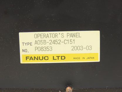 Fanuc A05B-2452-C151 Operator Panel HMI PCMCIA Slot Serial Port E-Stop With Key