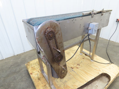 12"x 43" MatTop Plastic Belt Stainless Conveyor 115V Chain Drive 65 FPM