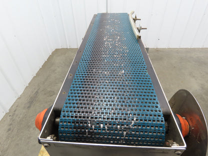 12"x 43" MatTop Plastic Belt Stainless Conveyor 115V Chain Drive 65 FPM