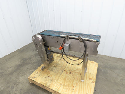 12"x 43" MatTop Plastic Belt Stainless Conveyor 115V Chain Drive 65 FPM