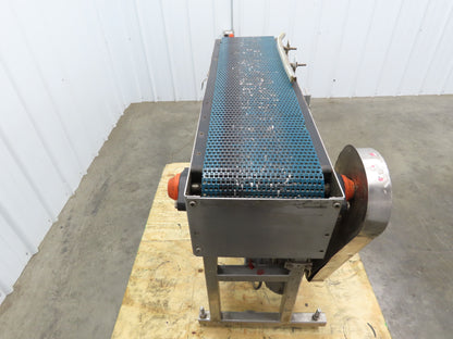 12"x 43" MatTop Plastic Belt Stainless Conveyor 115V Chain Drive 65 FPM