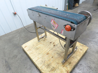 12"x 43" MatTop Plastic Belt Stainless Conveyor 115V Chain Drive 65 FPM
