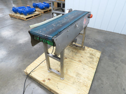 12"x 43" MatTop Plastic Belt Stainless Conveyor 115V Chain Drive 65 FPM