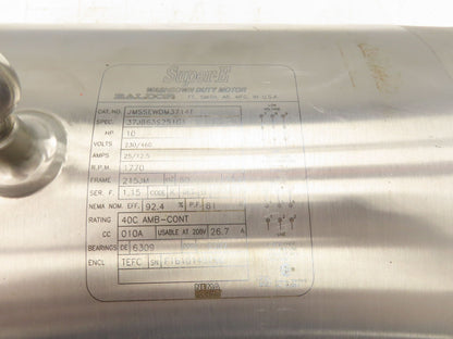 Baldor JMSSEWDM3714T Stainless Pump Motor 10Hp 1800rpm 230/460V 215JM  Washdown