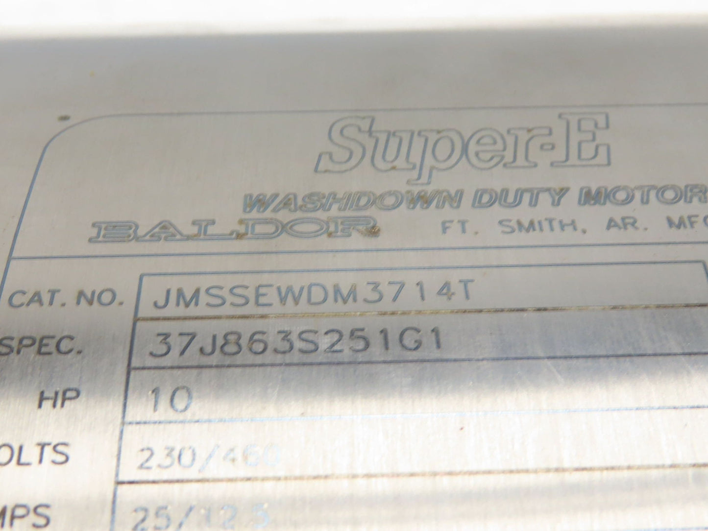 Baldor JMSSEWDM3714T Stainless Pump Motor 10Hp 1800rpm 230/460V 215JM  Washdown