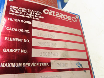 Dollinger Celeros S08030C0 Pipeline Filter Air Gas Vacuum 3" NPT Steel Housing