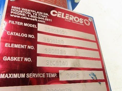 Dollinger Celeros S08030C0 Pipeline Filter Air Gas Vacuum 3" NPT Steel Housing