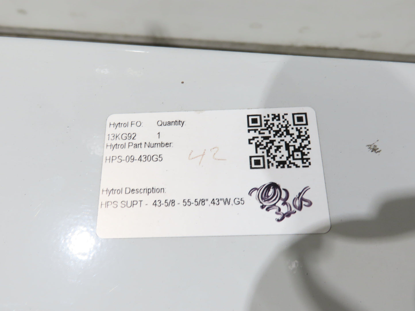 Hytrol HPS-9 43"W Conveyor Leg Stationary Floor Support 43-5/8" to 55-5/8" WHITE