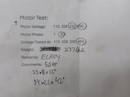 Hydraulic Power Unit 20 Gallon Tank 5.5Hp 230/460V 3Ph Food Grade Stainless