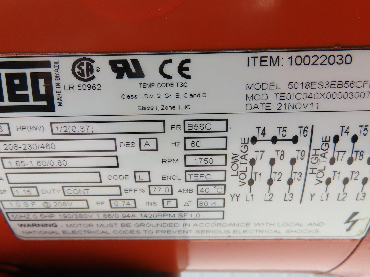 Saturn 4 Ton Bridge Crane Trolley Drive Tractor 460V 3PH 55 FPM 8000 Lb