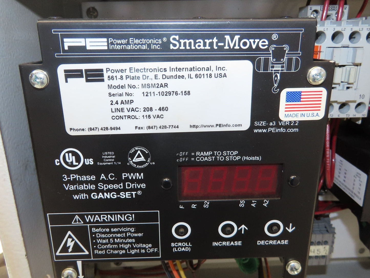 Saturn 3 Ton Bridge Crane Drive Tractor 6000Lb 460V 3PH VFD Variable Speed Drive