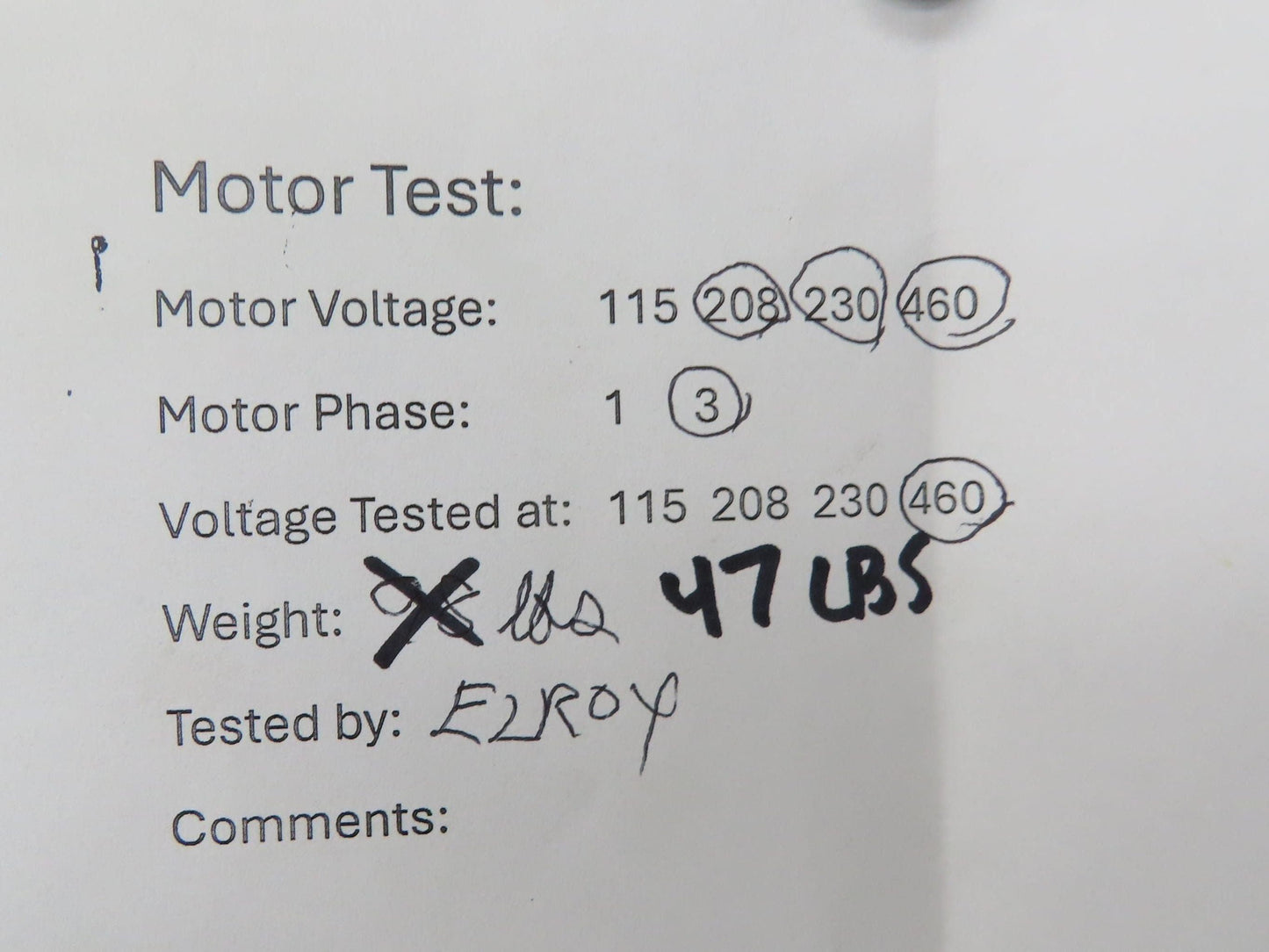 U.S. Electrical S650 AC Motor 3Hp 3525rpm 208-230/460v 3ph 182TC TE