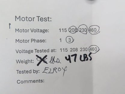 U.S. Electrical S650 AC Motor 3Hp 3525rpm 208-230/460v 3ph 182TC TE