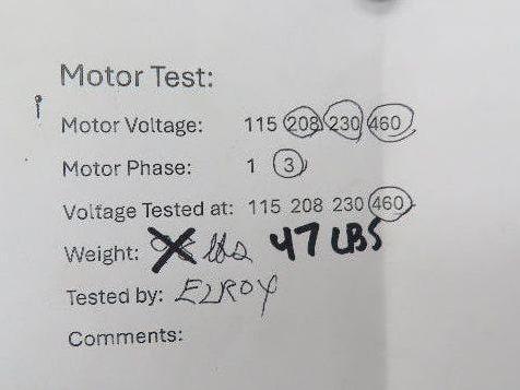 U.S. Electrical S650 AC Motor 3Hp 3525rpm 208-230/460v 3ph 182TC TE