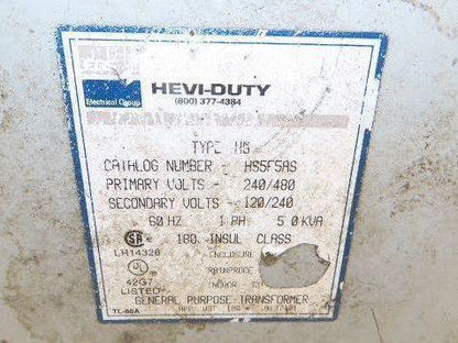 Sola Hevi-Duty HS5F5AS Wall Mount Transformer 5KVA 240x480V - 120/240V 1PH 3R