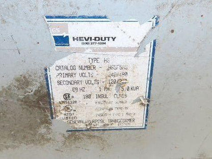 Sola Hevi-Duty HS5F5AS Wall Mount Transformer 5KVA 240x480V - 120/240V 1PH 3R