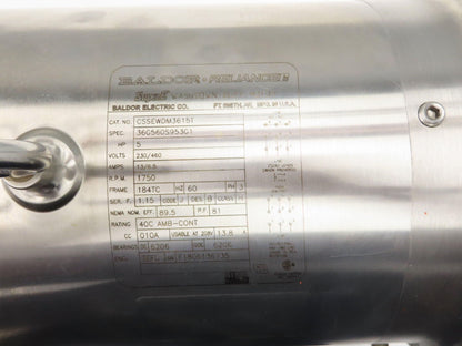 Baldor CSSEWDM3615T Stainless Washdown Motor 5HP1750rpm 230/460V 3PH 184TC