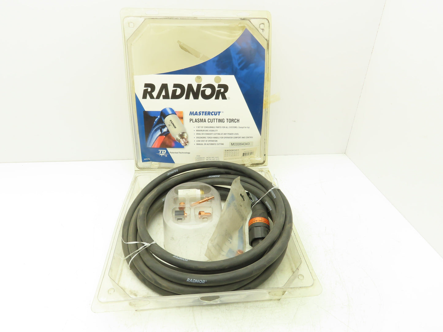 Radnor 64006501 Mastercut Plasma Cutting Torch MC100 ATC 20' Bonus Shield Cap