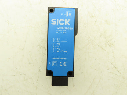 Sick 2018243 WS18-2D630 Through-Beam Photoelectric Sensor 10-30VDC 20m