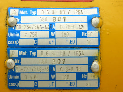 Liedtke DG 90-60/IP54 Parallel Gearmotor .18kW 460V 3PH 225:1 3400/15rpm A40-25P