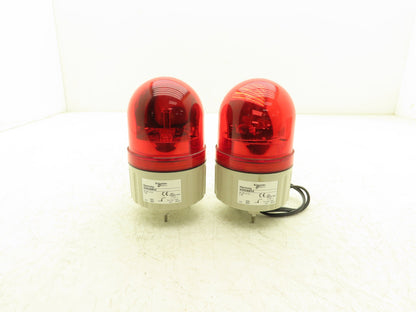 Schneider Electric XVR08B04 Harmony Rotating Beacon Light Red 24V AC/DC Lot of 2