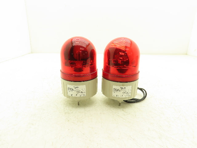 Schneider Electric XVR08B04 Harmony Rotating Beacon Light Red 24V AC/DC Lot of 2