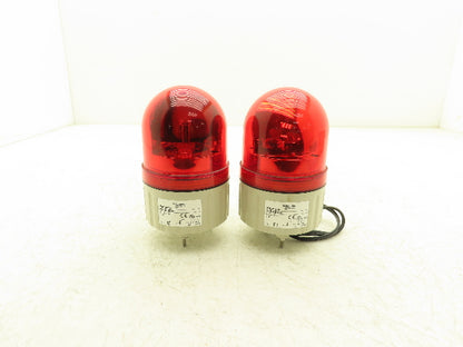 Schneider Electric XVR08B04 Harmony Rotating Beacon Light Red 24V AC/DC Lot of 2