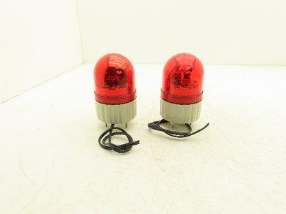 Schneider Electric XVR08B04 Harmony Rotating Beacon Light Red 24V AC/DC Lot of 2