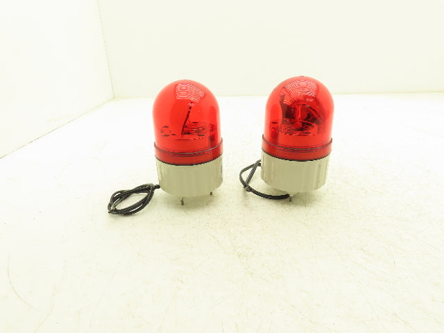 Schneider Electric XVR08B04 Harmony Rotating Beacon Light Red 24V AC/DC Lot of 2