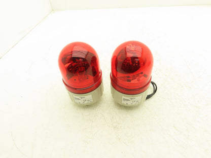 Schneider Electric XVR08B04 Harmony Rotating Beacon Light Red 24V AC/DC Lot of 2