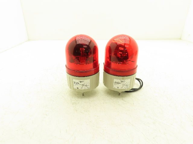 Schneider Electric XVR08B04 Harmony Rotating Beacon Light Red 24V AC/DC Lot of 2