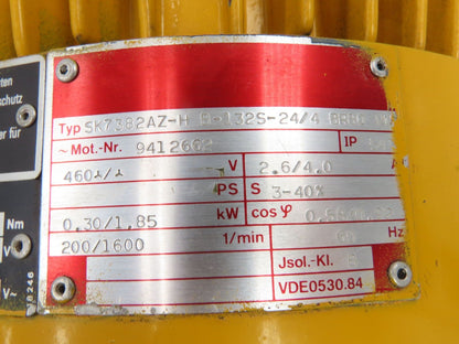 Nord SK7382AZ-H B-132S-24/4 BR80 Brake Motor for Clincher Gearbox 1600rpm 460V