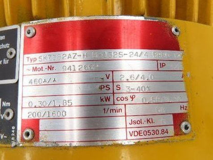 Nord SK7382AZ-H B-132S-24/4 BR80 Brake Motor for Clincher Gearbox 1600rpm 460V