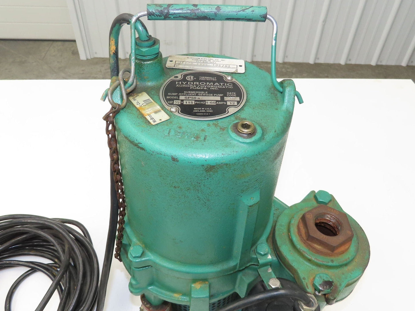 Hydromatic SP50A1 Submersible Sewage Pump 2"NPT Discharge 1/2Hp 115V 1PH