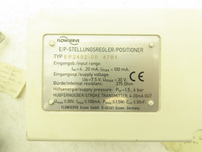 FlowServe EP2402-00 Positioner 1.5-6 bar 22-87 psi 375 Ohm 7.5-30vDC Lot of 2