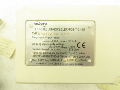 FlowServe EP2402-00 Positioner 1.5-6 bar 22-87 psi 375 Ohm 7.5-30vDC Lot of 2
