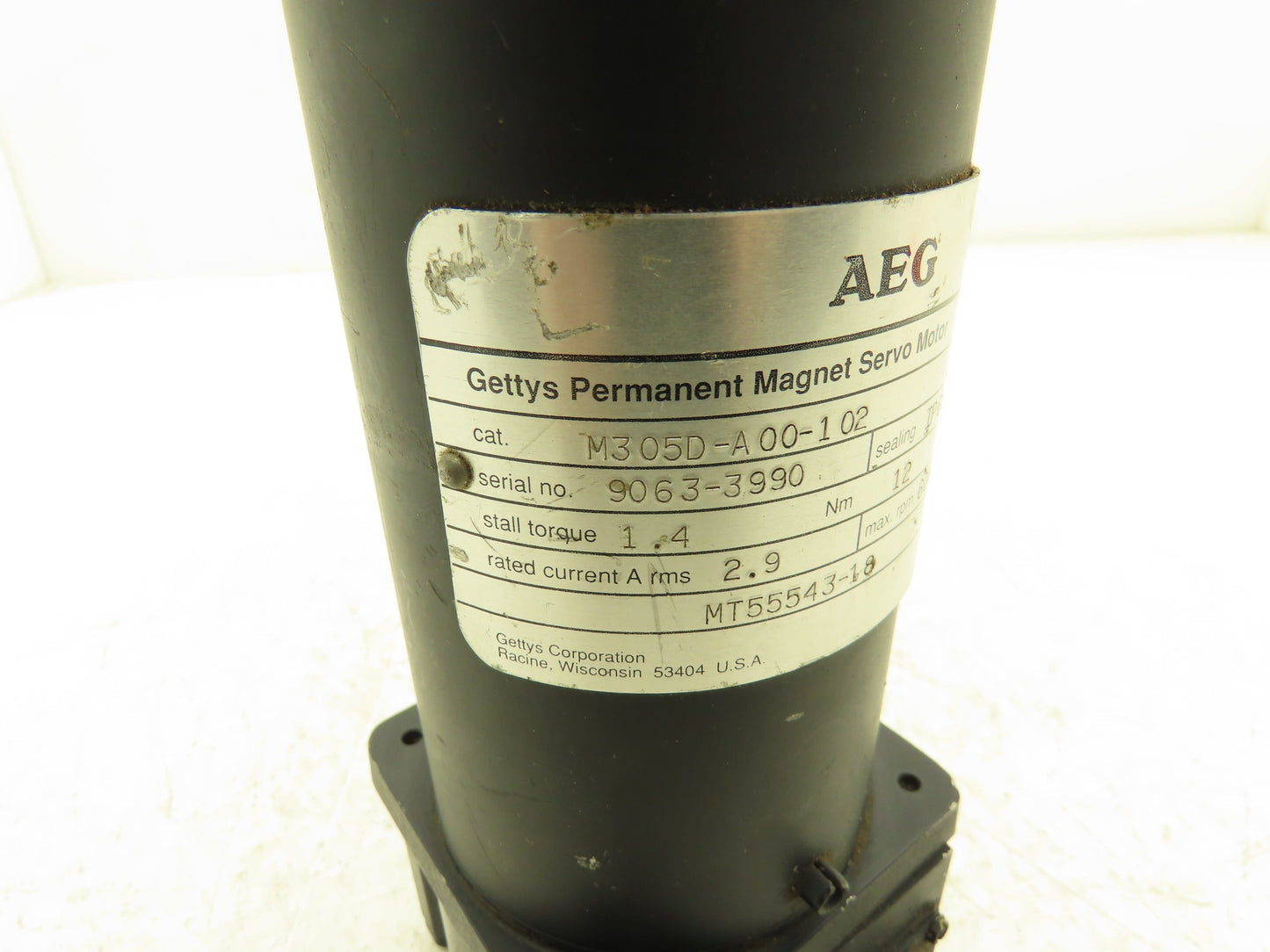 AEG M305D-A00-102 Gettys Permanent Magnet Servo Motor 6000rpm