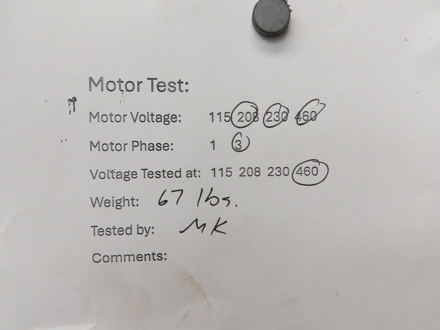 Leeson N184T17FC1F AC Motor 5Hp 1740rpm 208-230/460v 3ph J56C TEFC