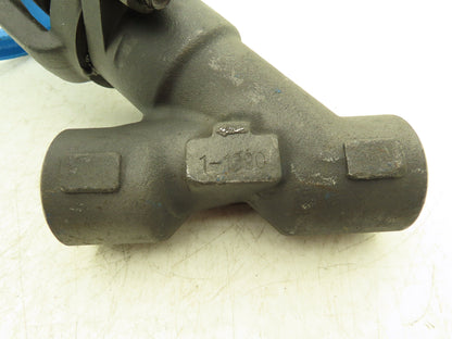Smith Y162 Y Pattern Globe Valve 1" Socket Weld Rising Stem Class 1690