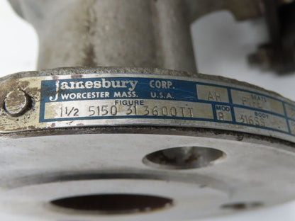Jamesbury 5150 31 3600TT 1-1/2" Pneumatic Air operated Stainless Ball Valve