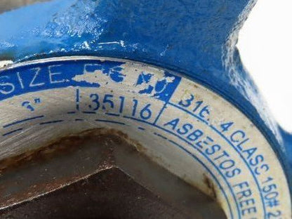 Sharpe 35116 3" Stainless Steel Gate Valve 275psi@ 100° F 316SS Rising Stem