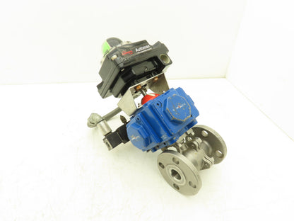 Flowserve 1" Stainless Ball Valve Compact Pneumatic Actuator C25 SR-2C IMP