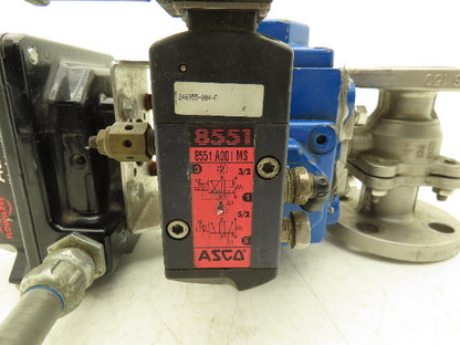 Flowserve 1" Stainless Ball Valve Compact Pneumatic Actuator C25 SR-2C IMP