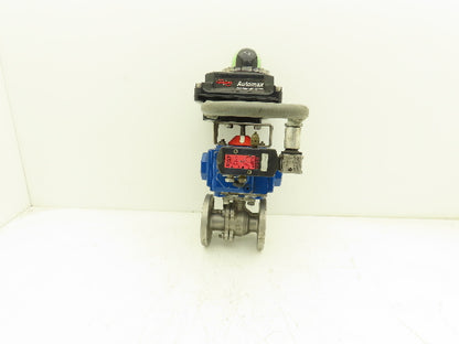 Flowserve 1" Stainless Ball Valve Compact Pneumatic Actuator C25 SR-2C IMP