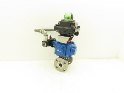 Flowserve 1" Stainless Ball Valve Compact Pneumatic Actuator C25 SR-2C IMP