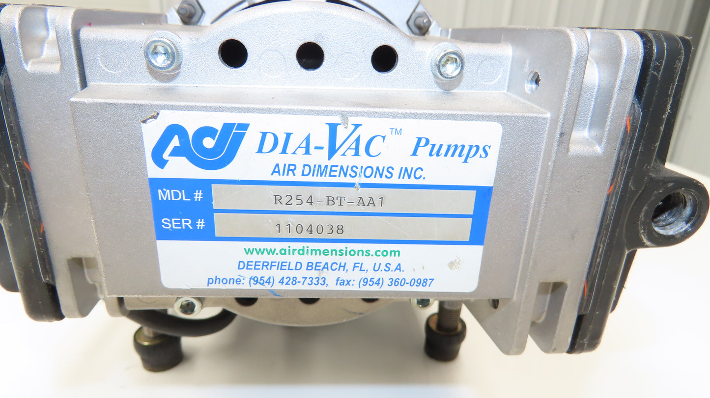 Air Dimensions R254-BT-AA1 Dia-Vac Diaphragm Pump R-Series High Vacuum Quad Head