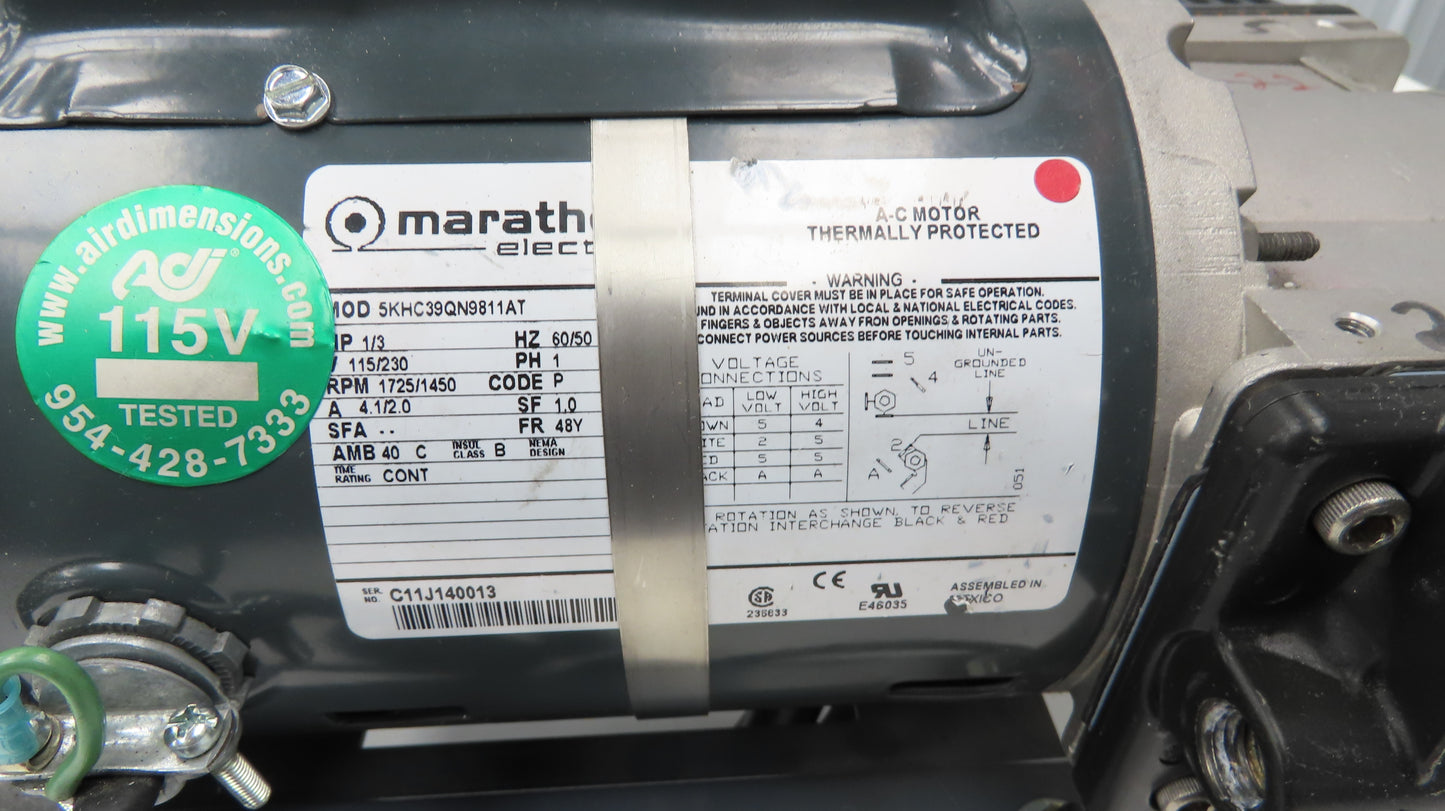 Air Dimensions R254-BT-AA1 Dia-Vac Diaphragm Pump R-Series High Vacuum Quad Head