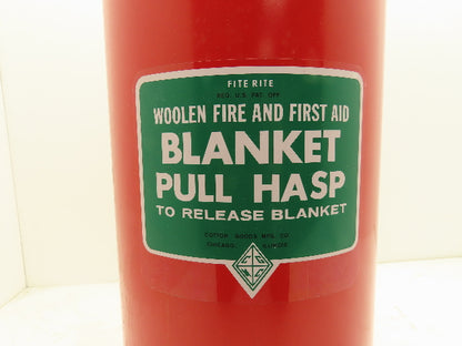 Fite Rite Wool Fire & First Aid Blanket Wall Mount Holder Red Metal Canister