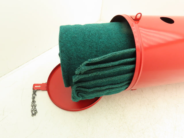Fite Rite Wool Fire & First Aid Blanket Wall Mount Holder Red Metal Canister